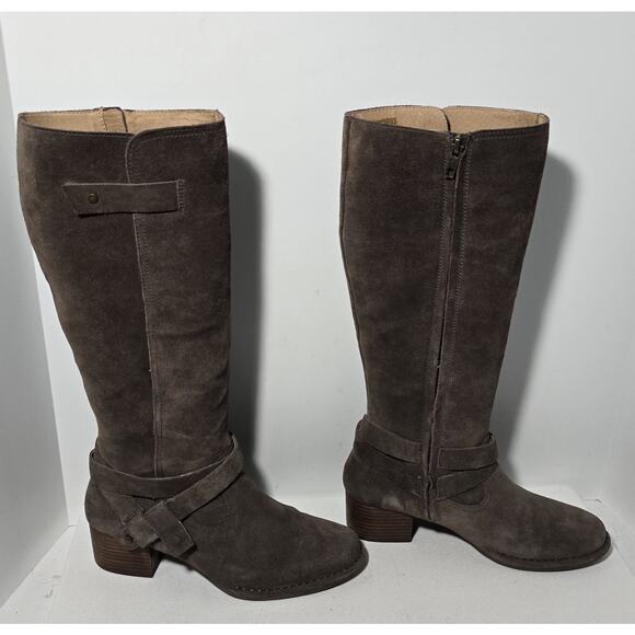 UGG BANDARA TALL SUEDE RIDING BOOT MYSTERIOUS Taupe (color) WOMENS SIZE 9 - Picture 8 of 14